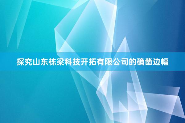 探究山东栋梁科技开拓有限公司的确凿边幅